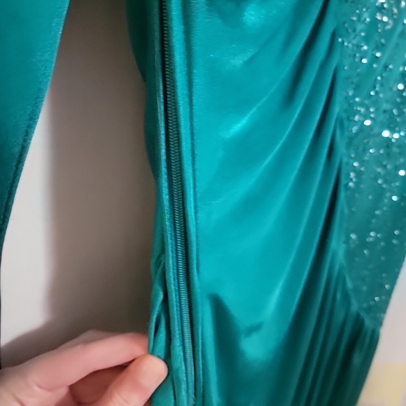 New Leaf by Samir Vintage Party Prom Formal Dress Size 11/12 Padded Shoulders - Picture 2 of 6